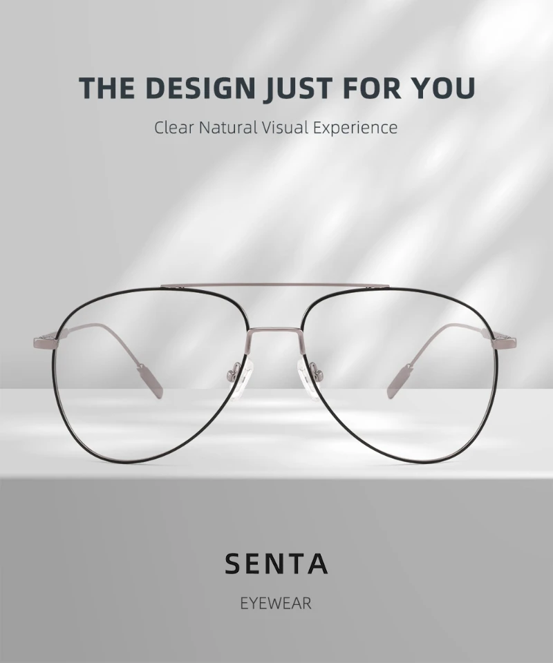 BEMORE Pilot Prescription Frame Glasses Photochromic Anti Blue Light Varifocal Men Metal Optical Eyeglasses