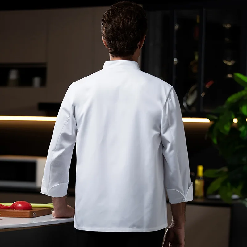 Uniforme de chef de restaurante ocidental, roupa de outono inverno, catering, hotel, cantina, padeiro, loja de bolos, roupas de trabalho, manga longa