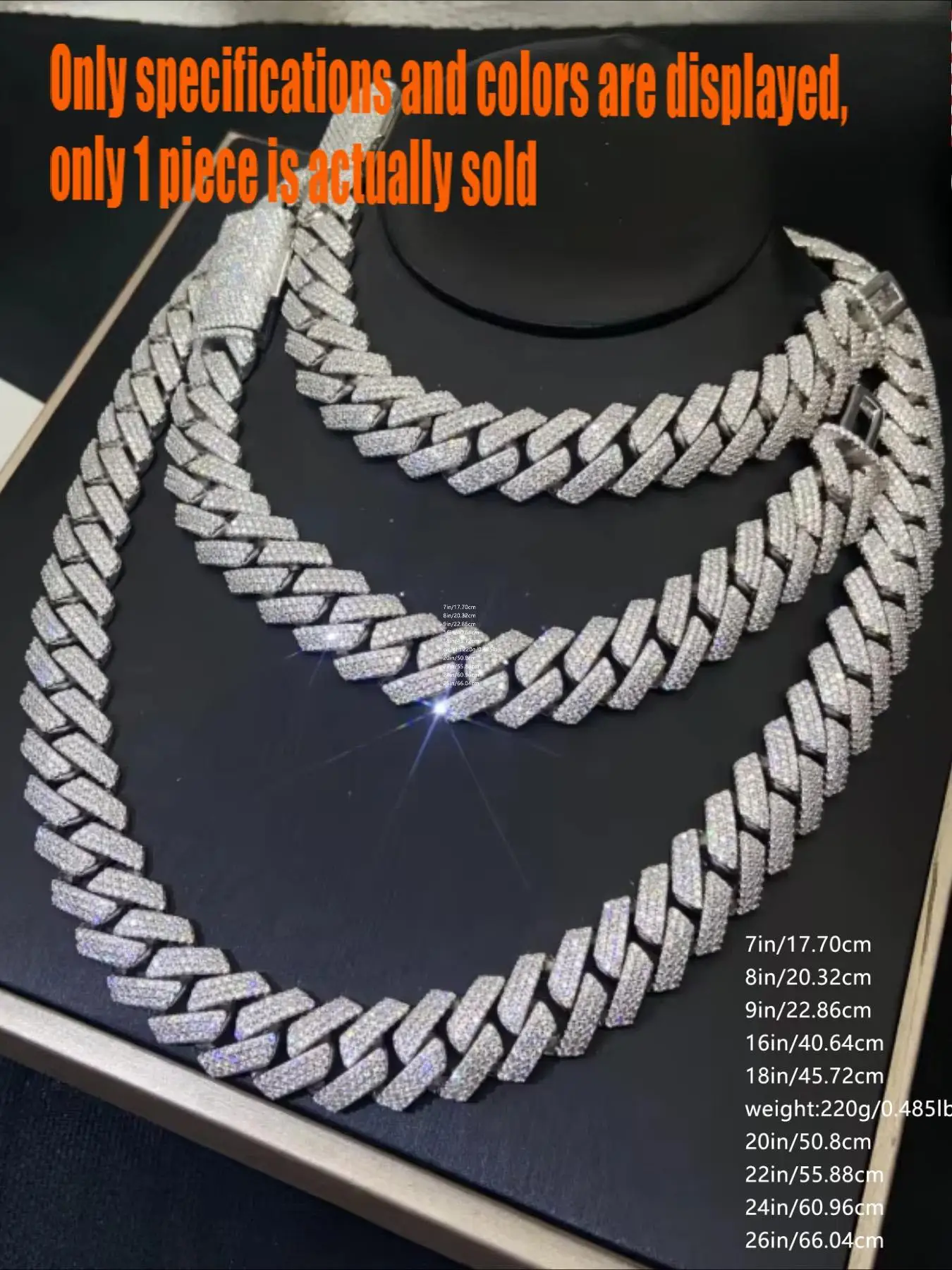 HipHop Style Full Diamond 20mm Cuban Chain Authenticated By Diamond Tester, Charming Sparkling Custom Cooling Necklace,