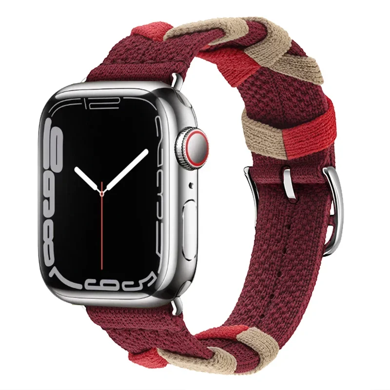 Original Nylon Strap for Apple Watch Band 49mm 45mm 44mm 42mm 40 38mm Webbing Loop Bracelet for IWatch 9 8 7 6 5 4 3 SE Ultra 2