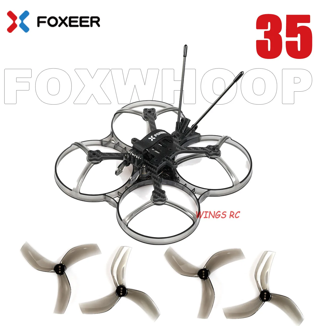 Foxeer Foxwhoop 35 142mm 3.5inch T700 Carbon Fiber Unbreakable Cinewhoop Frame For FPV Mini Freestyle Drones Vista HD Analog