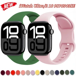 Silicone Strap for Apple Watch Band Ultra2 49mm 11 10 9 8 7 Bracelet wristband IWatch 6 5 4 3 SE2 46mm 42mm 45mm 41mm 44mm 40mm