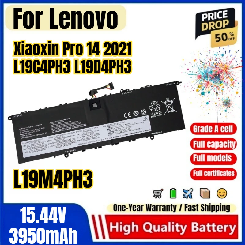 L19M4PH3 for Lenovo Xiaoxin Pro 14 2021 L19C4PH3 L19D4PH3 Laptop Battery High Quality High Capacity Battery Replacement Bateria