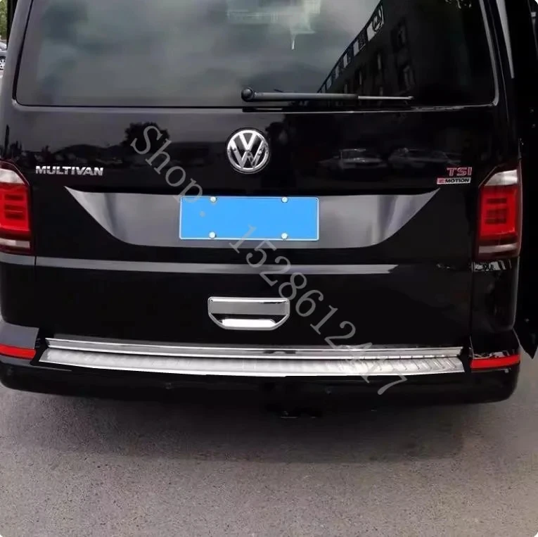 For VW Caravelle/Multivan Transporter T5 T6 2003 2004~2025 Car Accessories Rear Bumper Protector Sill Trunk Tread Plate Trim view 4