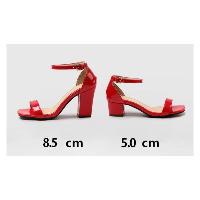 Girseaby-Sandalias con punta abierta para mujer, tacones de bloque, correa de hebilla en el tobillo, Sexy, negro, amarillo, diario, verano, 28-52