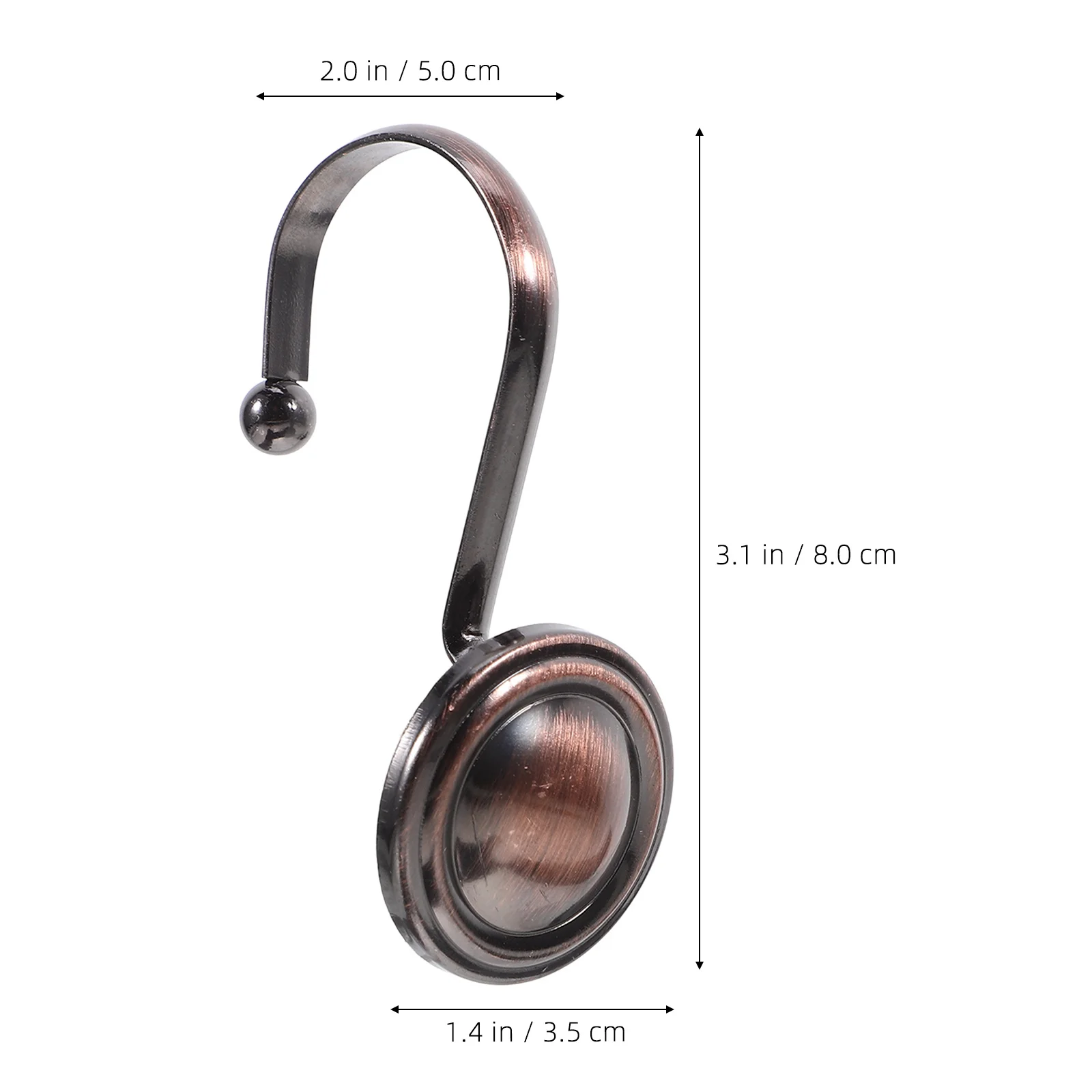 

12Pcs Retro Shower Curtain Hooks Iron Material Creative Design Shower Rod Hooks for Bathroom Curtains Decorative Hangers