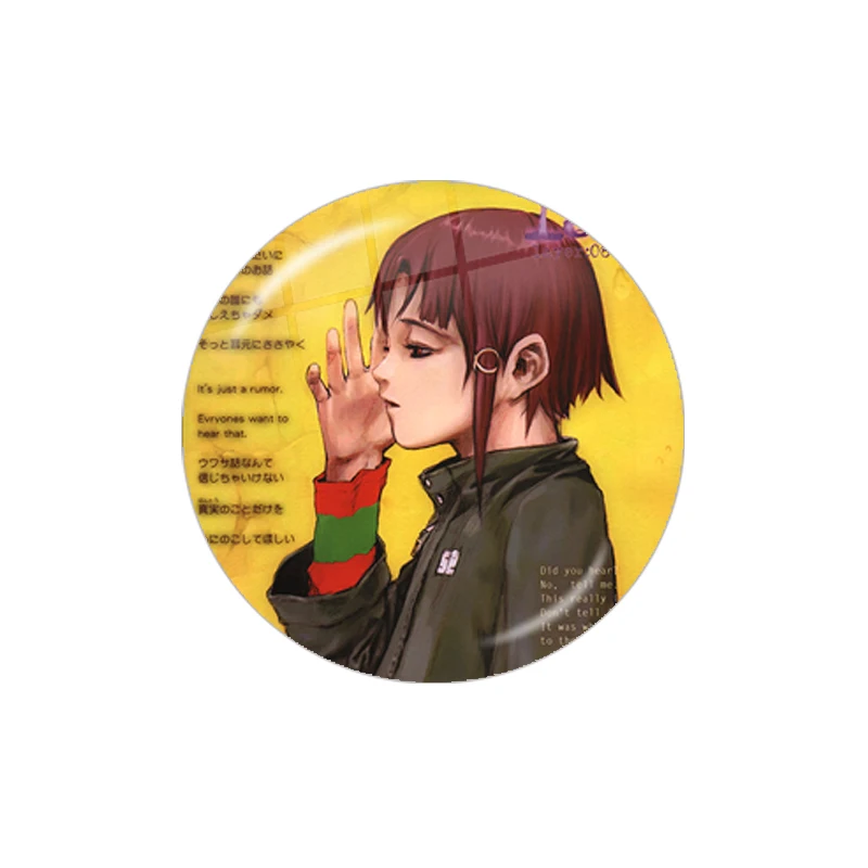 Anime Serial Experiments Lain Figure 12mm/16mm/18mm/20mm/25mm/30mm Round Photo Glass Cabochon Demo Flat Back Making Finding