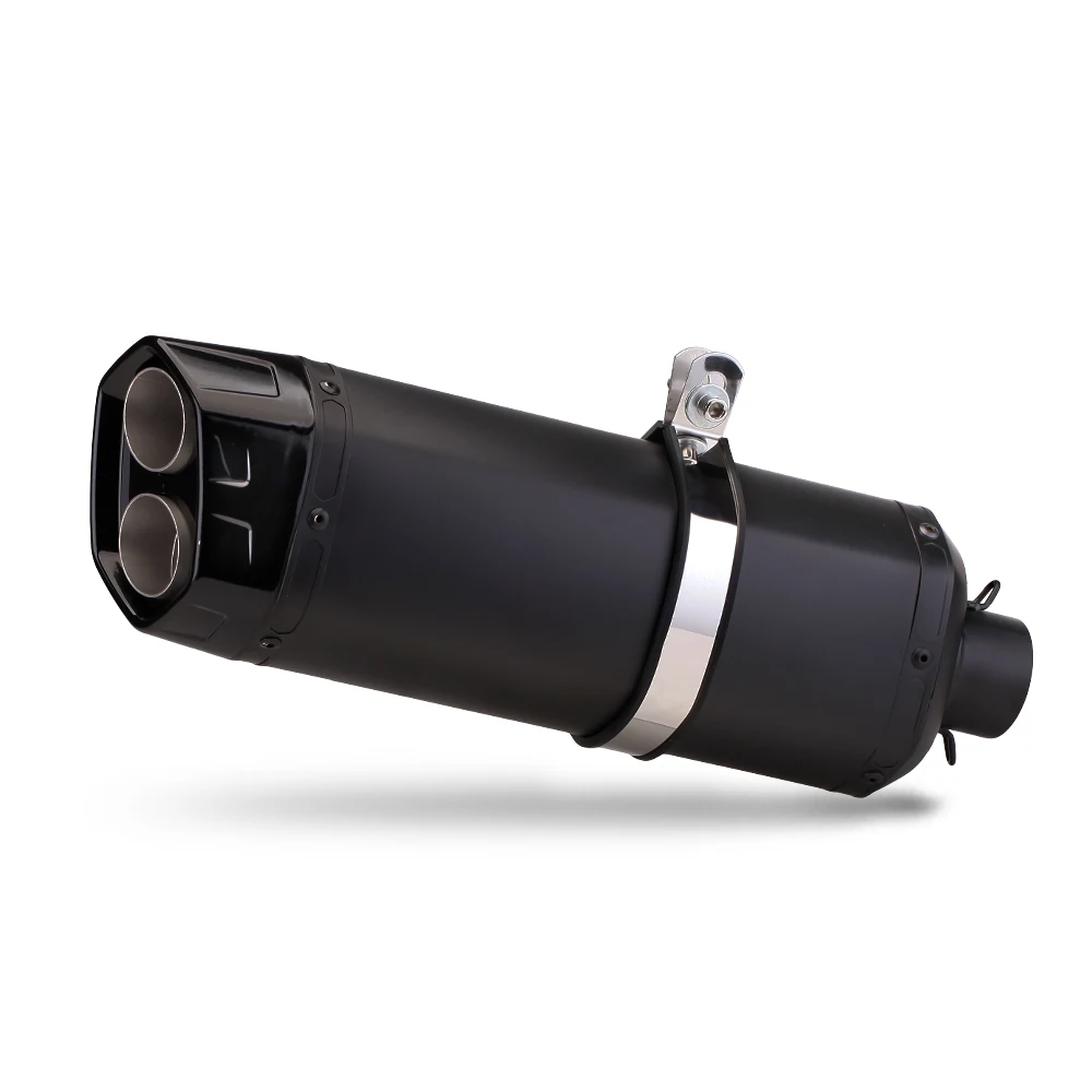 51MM Universal Motorcycle Exhaust Mu ffler Two Outlet Muffler for Ho nda R3 R15 MT07 PCX XMAX FZ6 Z900 Ninja400 Ninja250 Mt15