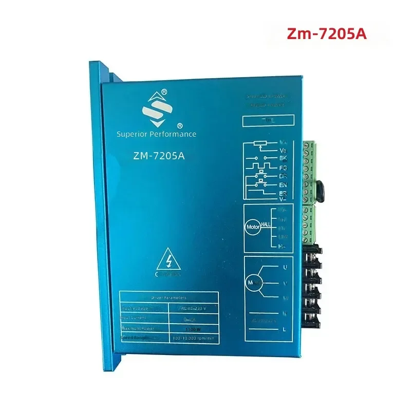 ZM-7205A 310V DC Brushless Motor Driver Controller 220V AC Input Max 5A 1100W BLDC Engine Speed Regulator for Industrial