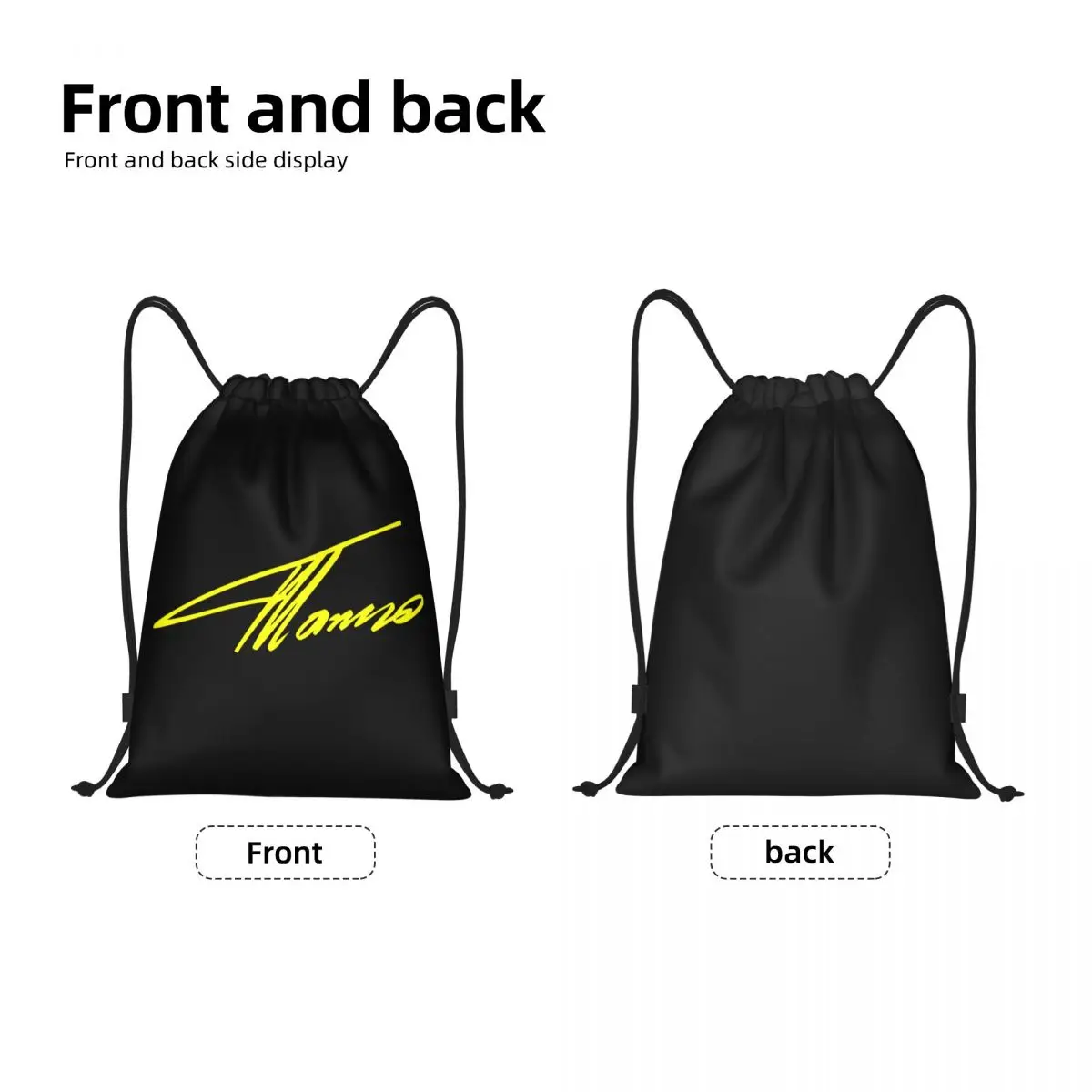 Yellow Alonso Sports Car Drawstring Bag  Foldable Gym Sports Sackpack Fernando Automobile Race Training Storage Backpacks