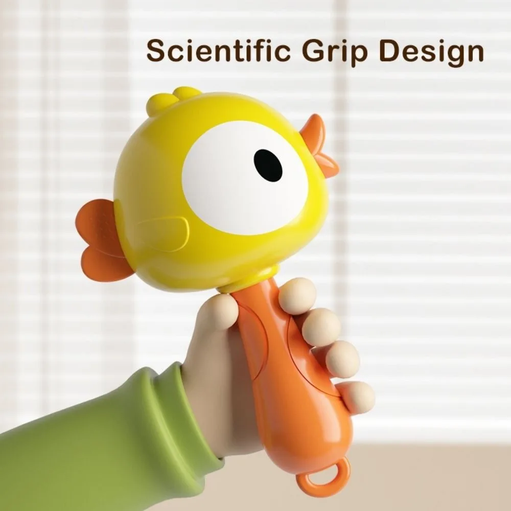 New Plastic Baby Rattle Toys Cartoon with Crisp Sound Kid Maracas Bright Appearance Handbell Toys Educational Toy