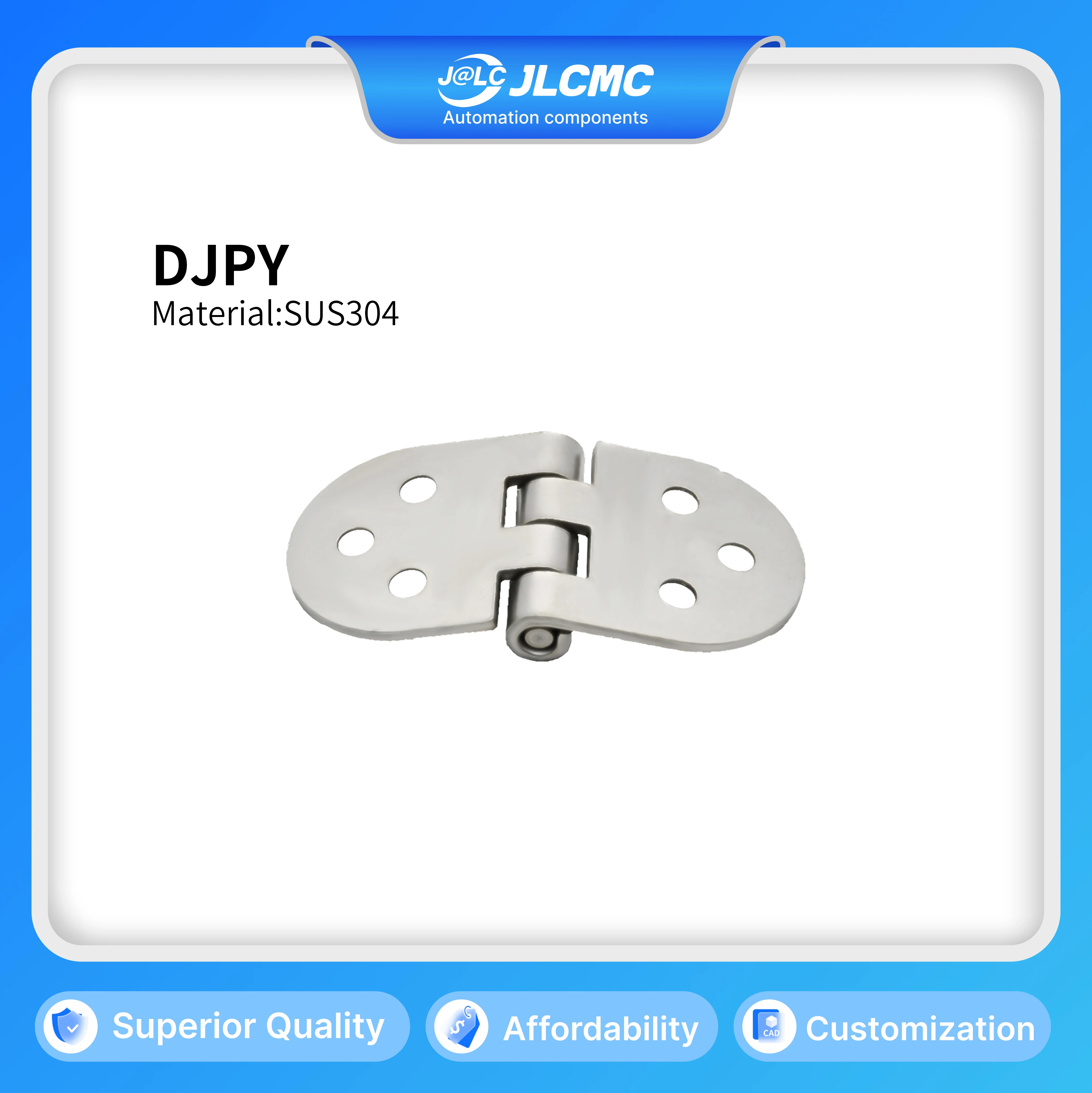1Pc Stainless Steel Butterfly Hinge Long Plate SUS304 Cabinet Door Box Furniture Hardware Hinge Repair Parts