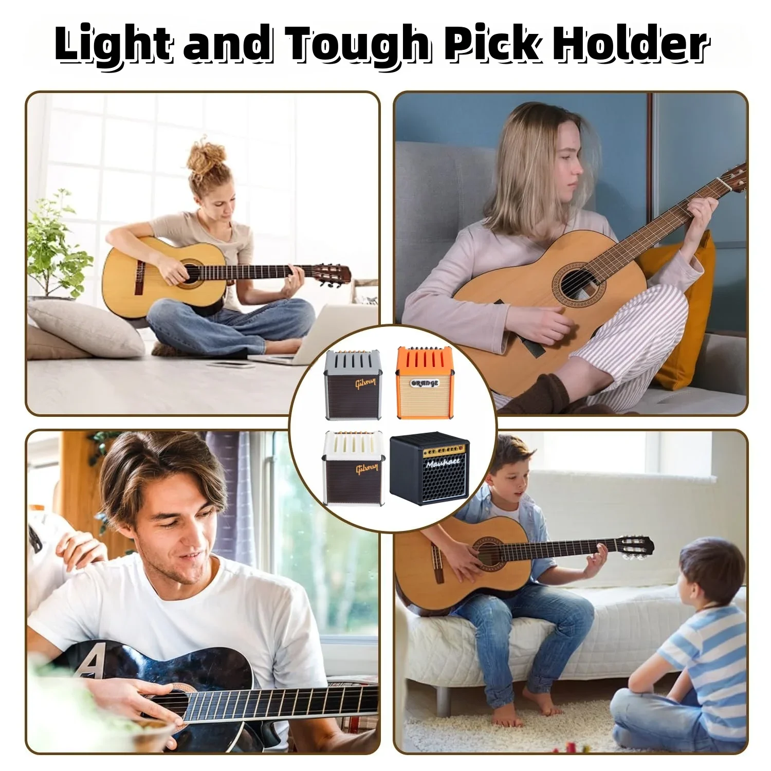 Guitar Pick Holder/3D Printed Large-Capacity Portable Amp  Shape Guitar Pick Holder w/5 Slots/for Guitar Accessories view 6