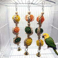 Corn Husk Rattan Ball Biting Bird Toy Parrot Toy Fun Self-help Special Small Toy Parrot Birdcage Pendant
