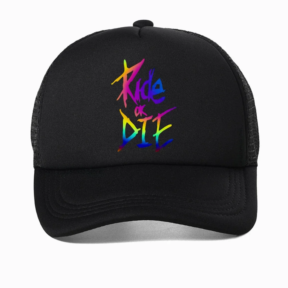 

Graffiti print "RIDE OR DIE" street style basebal cap Fashion Unisex casual style mesh hat summer adjustable snapback hat