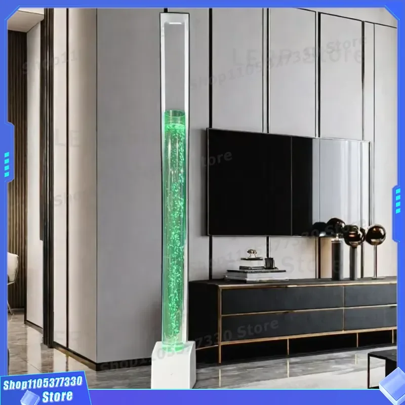 Modern Acrylic Bubble Column Light RGB LED Aquarium Lamp with Remote Control for Wedding Home Decoration Rectangle Design RGB