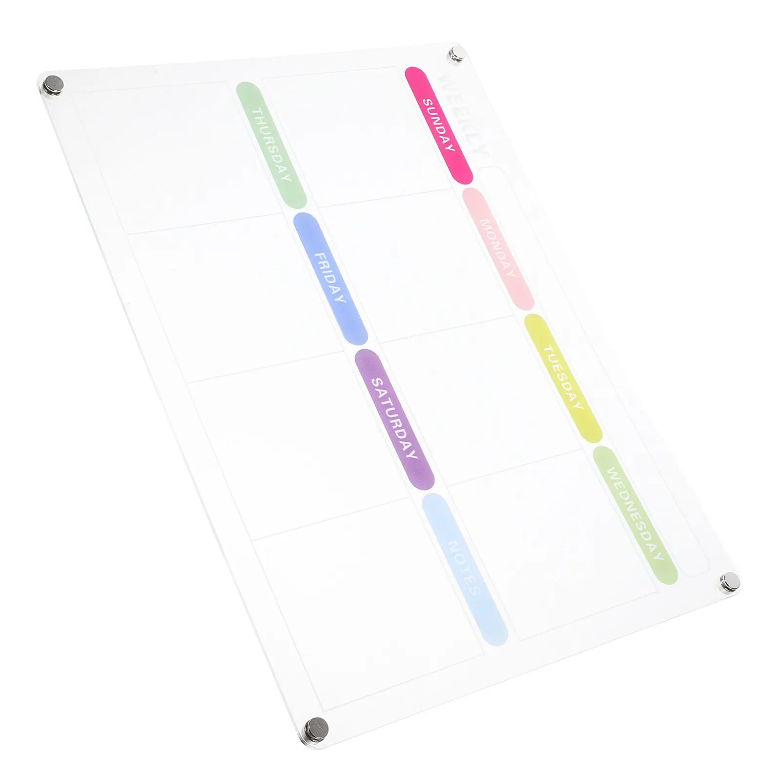 Acrylic Magnetic Dry Erase Board for Fridge Desktop Weekly Planner Message Board Reusable Smooth Writing Surface Daily Schedule