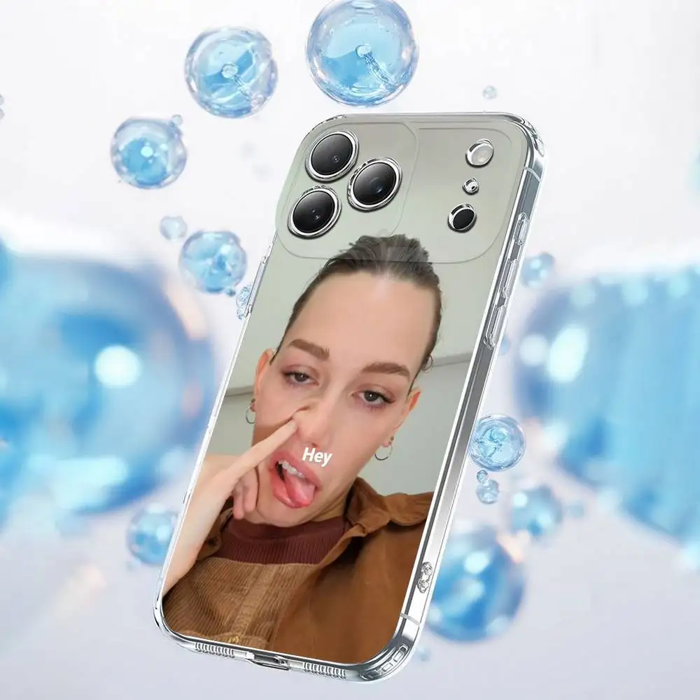 iPhone 17、16、15、14、13、12、11 Plus、Pro、Max、Plus、E、SE4、Air、Mini用透明V-Victoria Pedrettiカバー