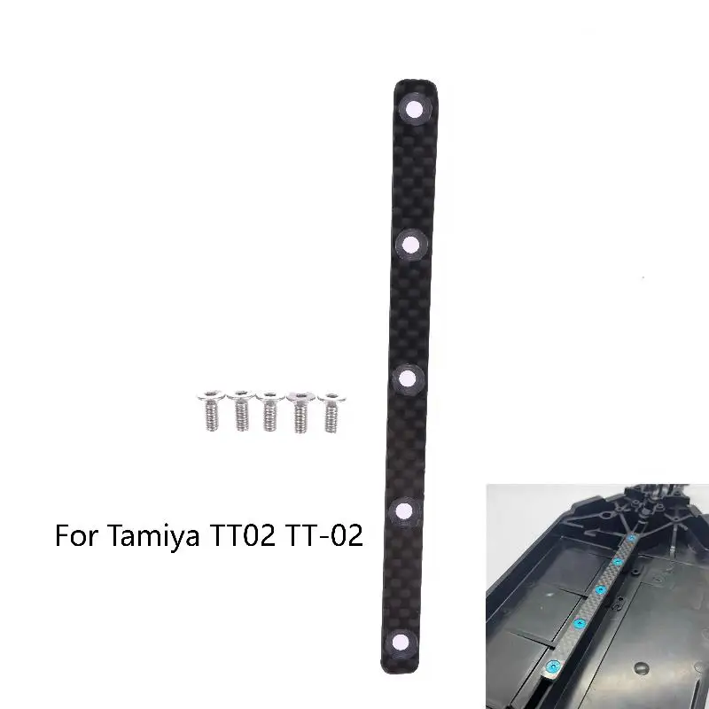 Accesorios de Mejora para Auto RC TT02/TT-02 1/10, Placa de Chasis de Fibra de Carbono, Fácil Instalación