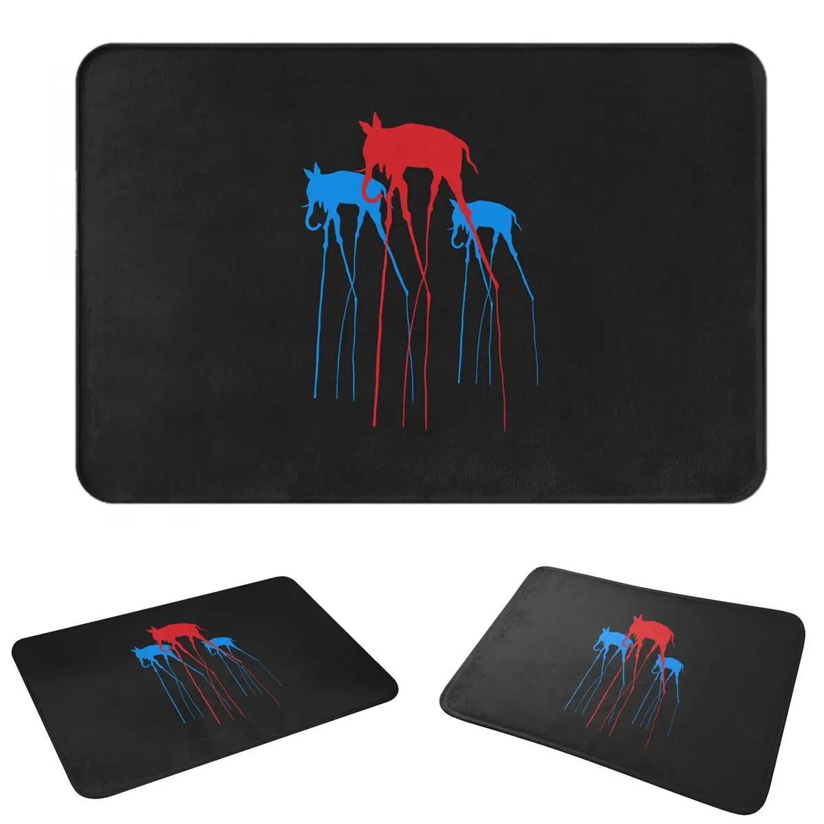 Salvador Dali 3 Elephants Minimal Artwork Cutout Doormat Cushion Carpet Rug Kitchen Entrance Home Floor Mat for Living room Mats
