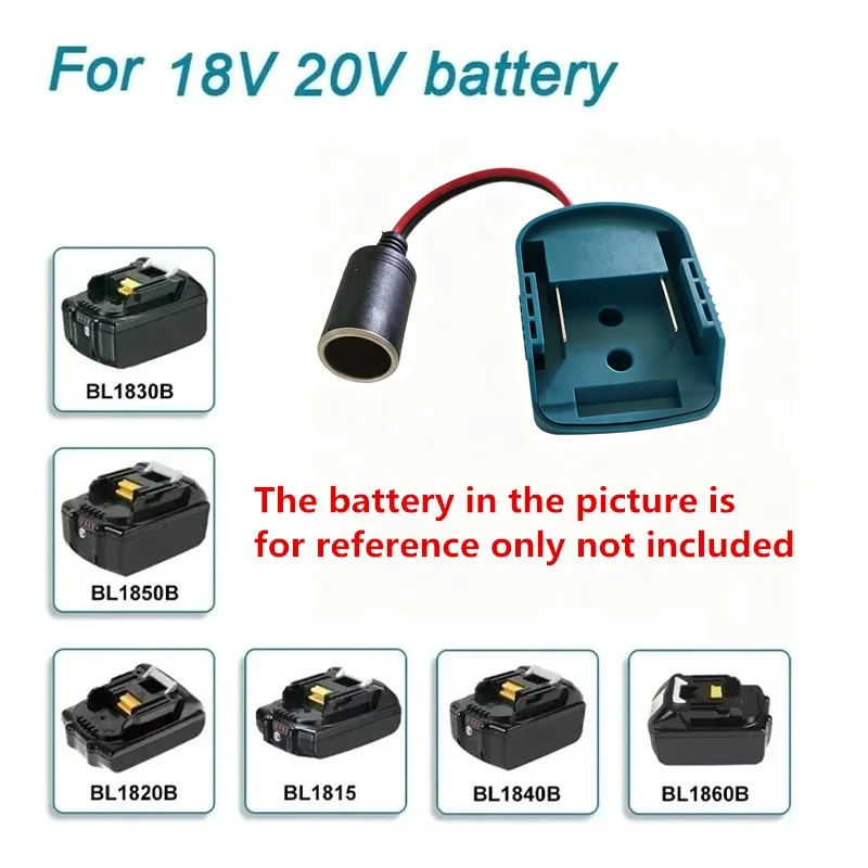 DC18-20V Battery Converter to 12V Car Cigarette Lighter Socket Adapter Compatible with Makita 18V Li-ion Battery BL1830 BL1840