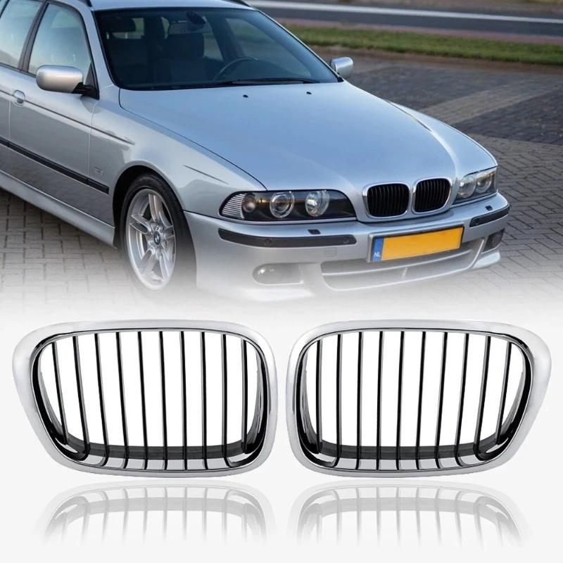 

For BMW E39 525i 528i 530i 540i M5 1997-2003 Front Kidney Grille Chrome Black 51137005837 51137005838 New