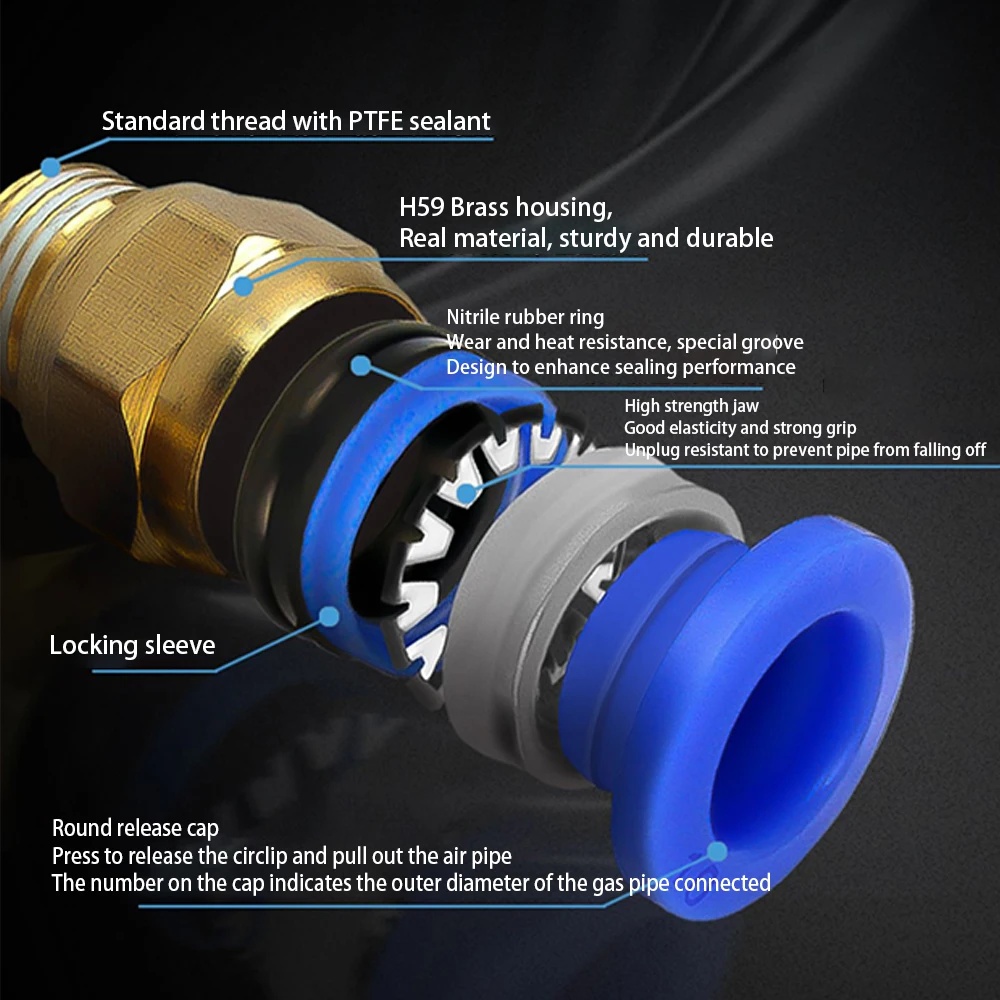 Pneumatic Quick Connector PC PCF PL PB PH PLF PX SL External Thread M5 1/8 \