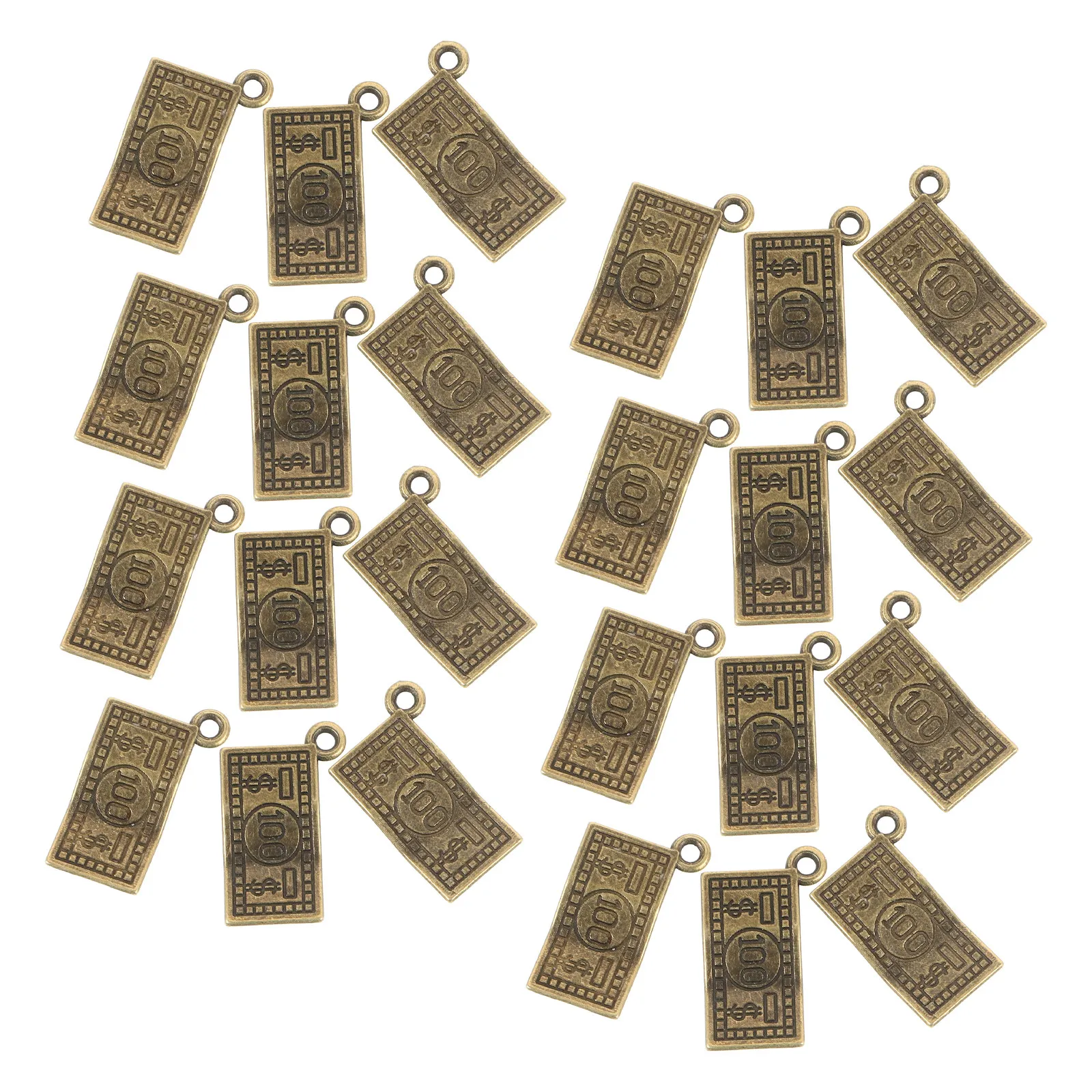 

100Pcs Zinc Alloy Dollar Sign Charm Vintage Pendant DIY Jewelry Hanging Decoration Keychain Ornament for Bracelets Bags