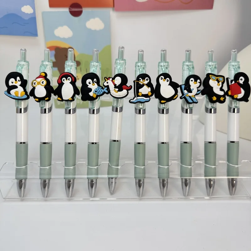 20/30pcs  Creative, simple, and cute retractable ballpoint pen with an Antarctic penguin design Campus Design Back-to-School Sea