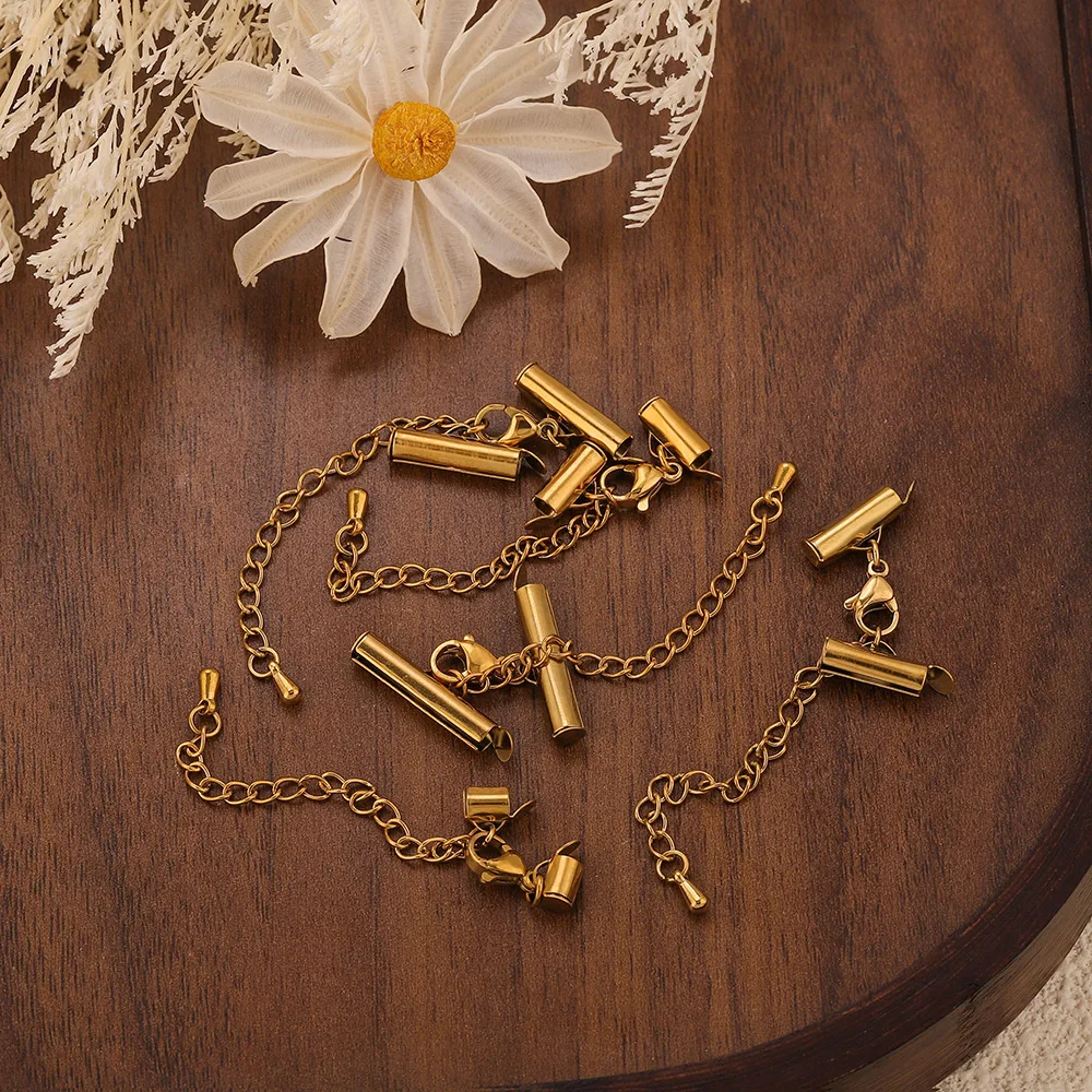 4Set 10-40mm Roestvrij Stalen Armband Eindconnector Uitbreiding Karabijn Schuifhaak Staart Ketting DIY Sieraden maken Accessoires