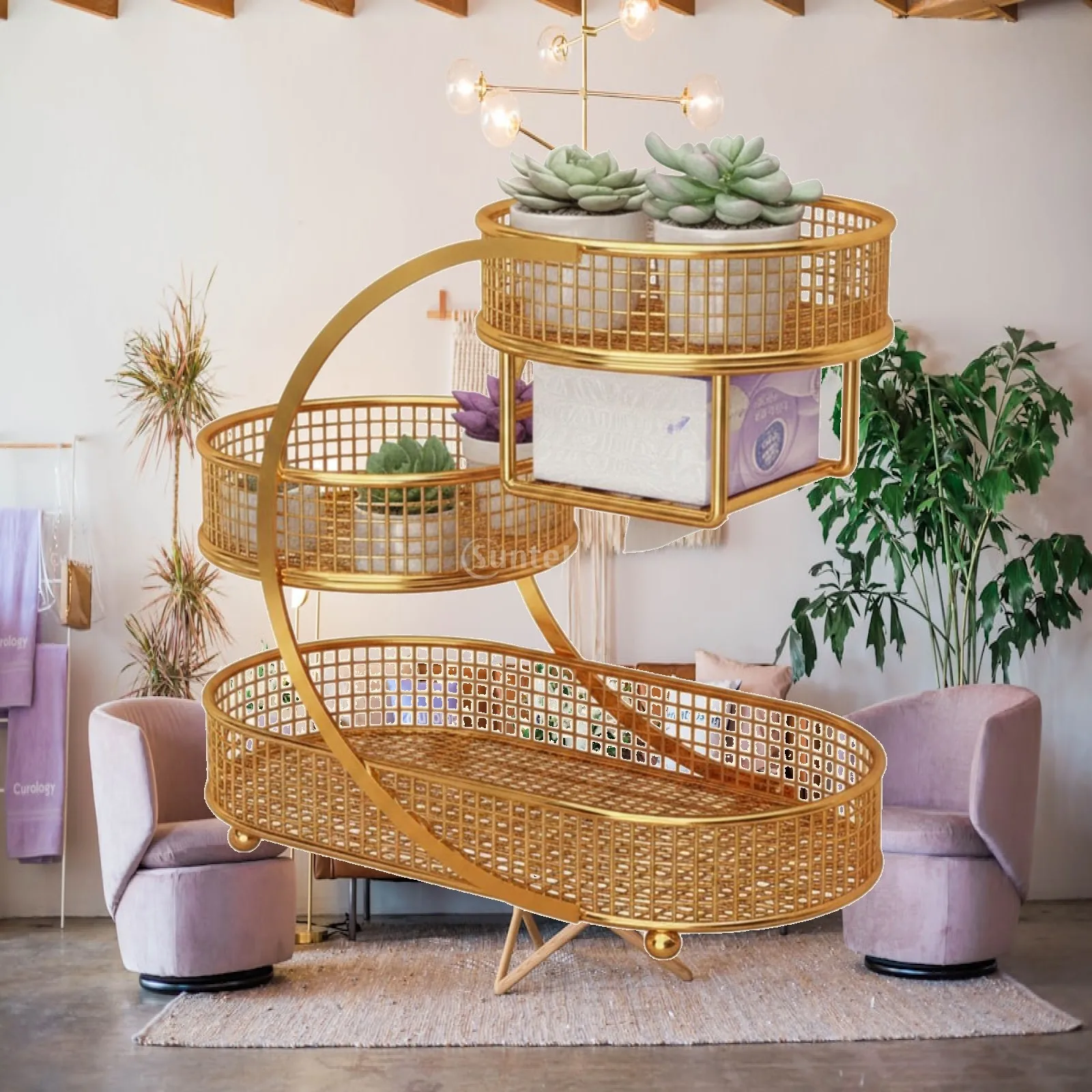 Multi-Tier Plant Stand Open-Grid Succulent Display Stand Tiered Plant Shelf Sturdy Shelving Stable for Gardeners, Windowsill