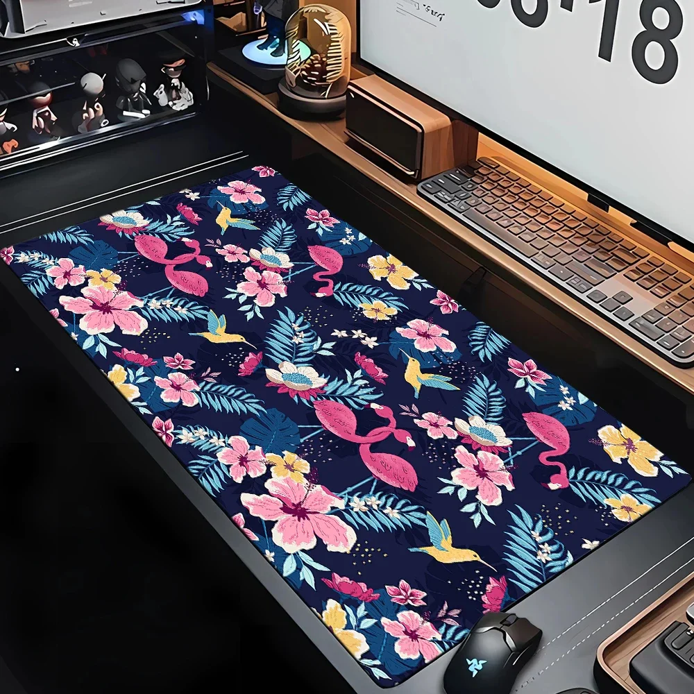 Retro Floral Mouse Pad Large Computer Office Game Table Mats XXL 90x40 Rubber Anti-slip Gaming Keyboard Mat Women Long Desk Pads