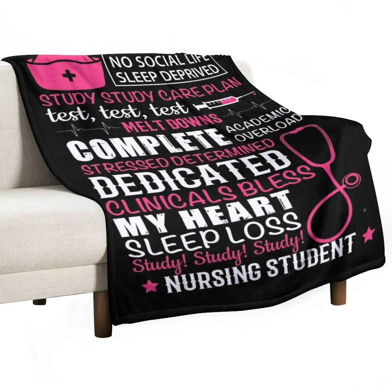 

NURSING STUDENT Throw Blanket Furrys Loose wednesday bed plaid Blankets