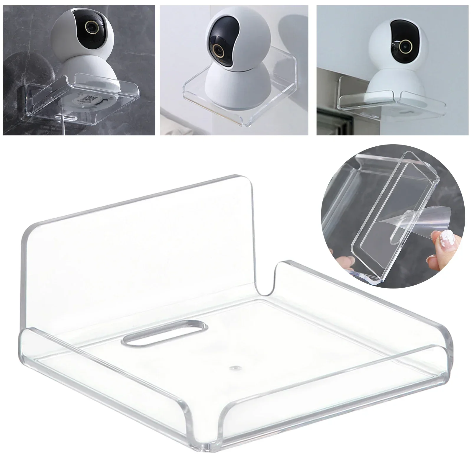 Wall Wifi Router Shelf TV Set-Top Box Holder Wall-Mounted Camera Monitoring Storage Rack Kitchen Organizer  Sponge Holder