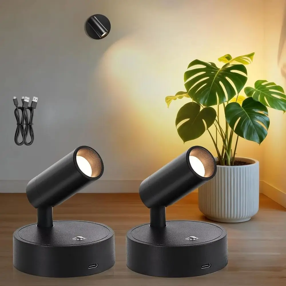 Dimmable LED Wall Lamp RGB Night Light Three-color Adjustable Rechargeable Night Lights Wireless Cordless for 1.6W/1800mAh