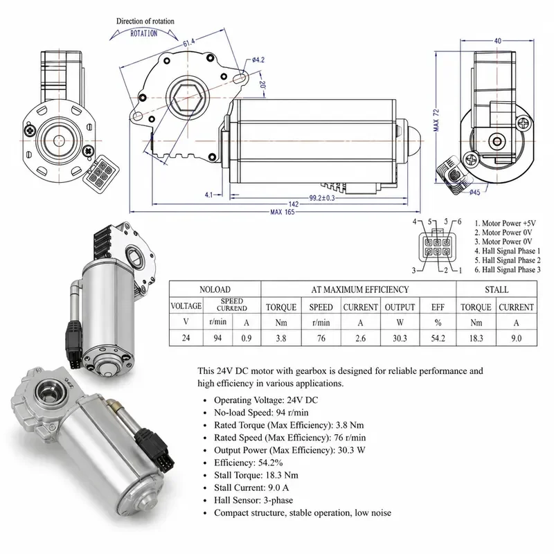 Manual Control 3 Piece Lift Table Motor Set Lifting Desk Accessories 6MM 8MM Hexagon Hole 94RPM DC 24V Integrated Kit