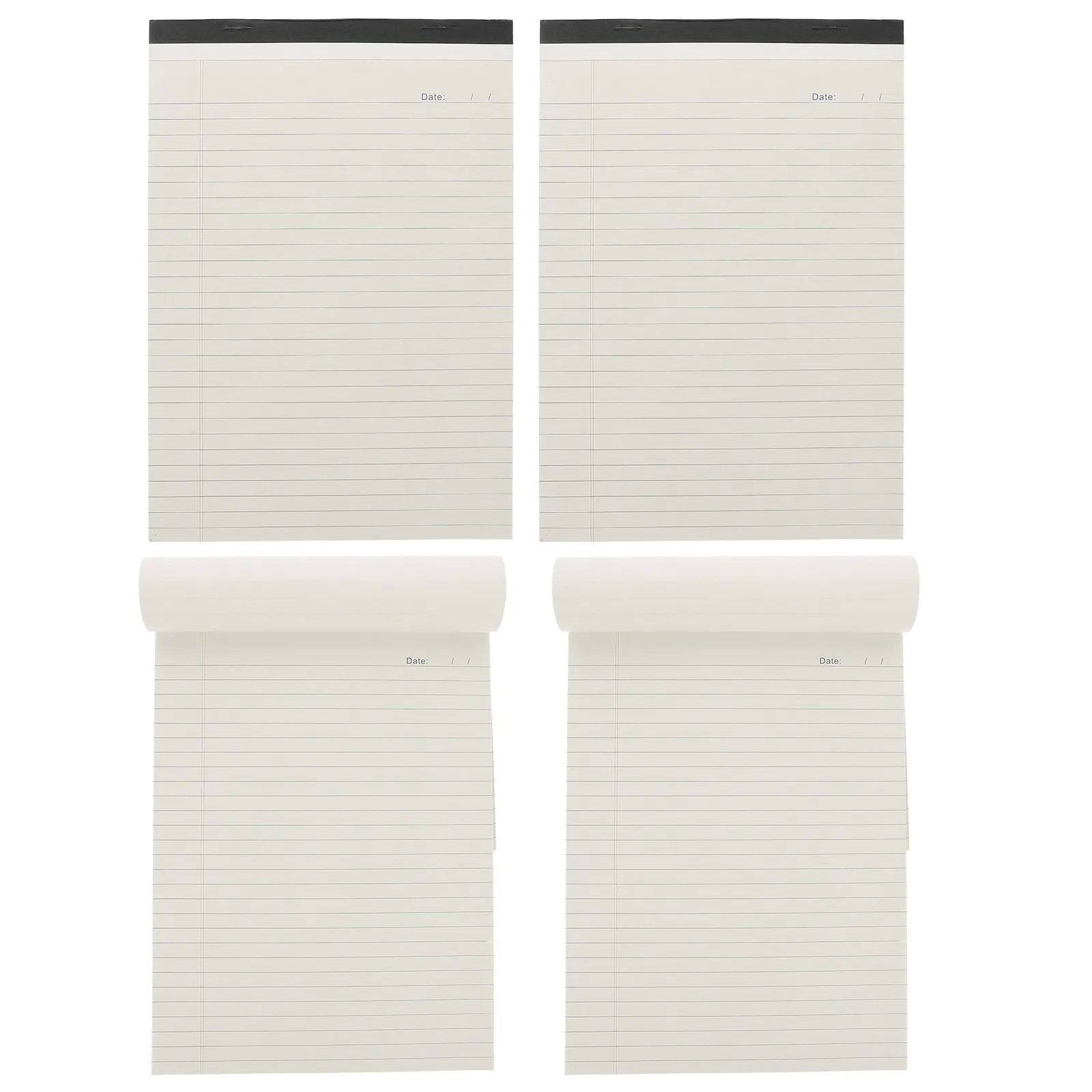 4Pcs Undated A4 Notepad Tear Off Design Ruled Writing Pad for Desk Planner to Do List Schedule Book Office Supplies