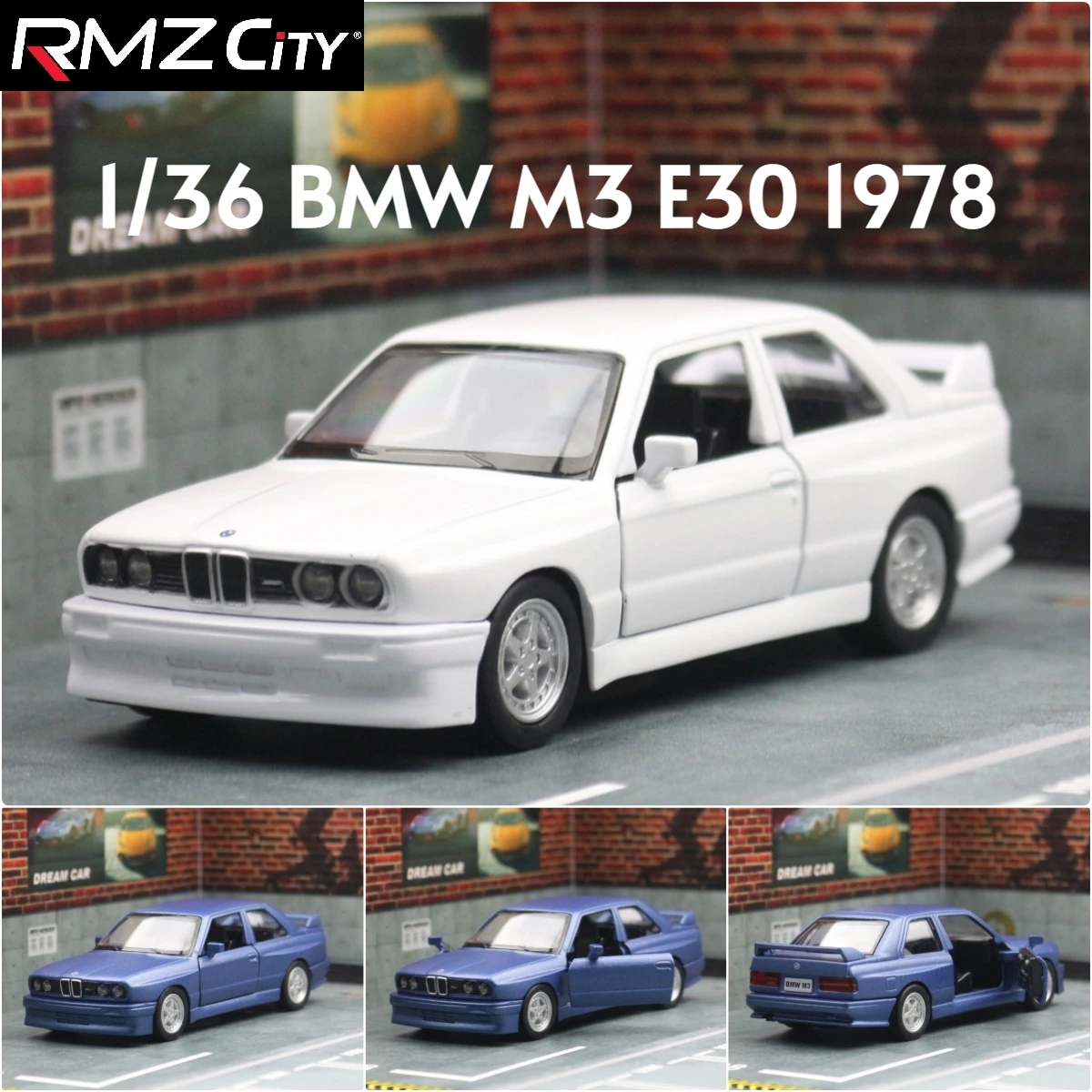 

1/36 BMW M3 Toy Car Model RMZ CiTY Miniature Classical Free Wheels Pull Back Diecast Alloy Collection Gift For Children Boy Kid