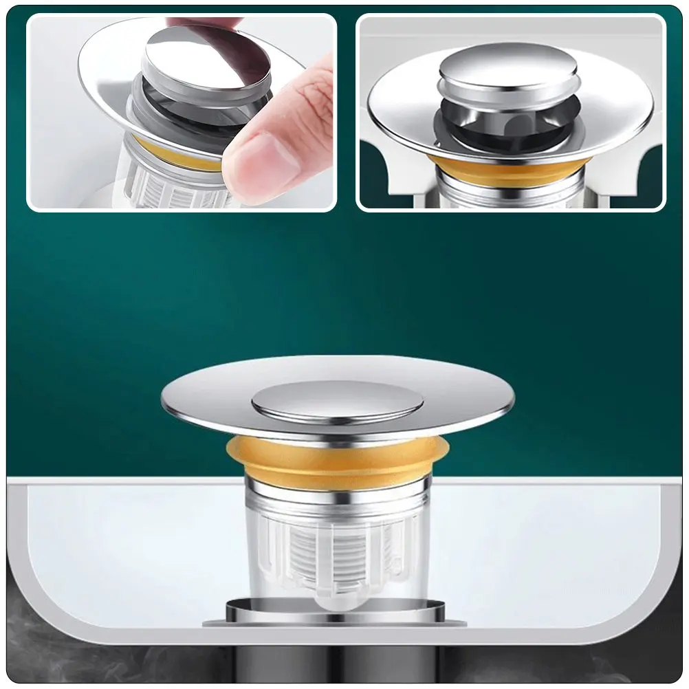 

2 шт. Заглушки для раковины, нажимные, из АБС-пластика, устойчивые к коррозии, для ванной и кухни, современные