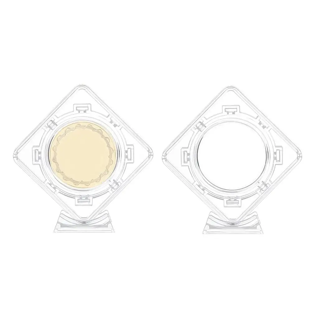 Rotatable Coin Display Case Floating Portable Coin Container Box Clear Acrylic 3D Coin Protector Sleeves Decoration Crafts