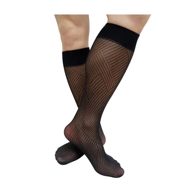 

Прозрачные мужские классические носки до колена, сексуальные чулки, нижнее белье, длинные деловые мужские носки, модные мужские носки