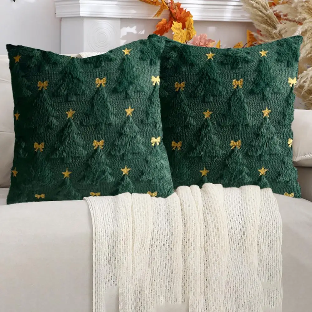 Holiday Throw Pillowcase Christmas Pillow Cover 18x18 Christmas Plush Pillow Cover 18x18 Inch Decorative Throw Pillow for Sofa
