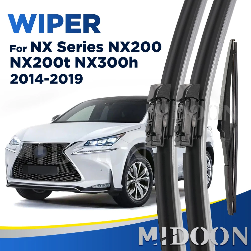 MIDOON Wiper For Lexus NX Series NX200 NX200t NX300h 2014-2019 Wiper Front & Rear Wiper Blades Windscreen Brushes 26
