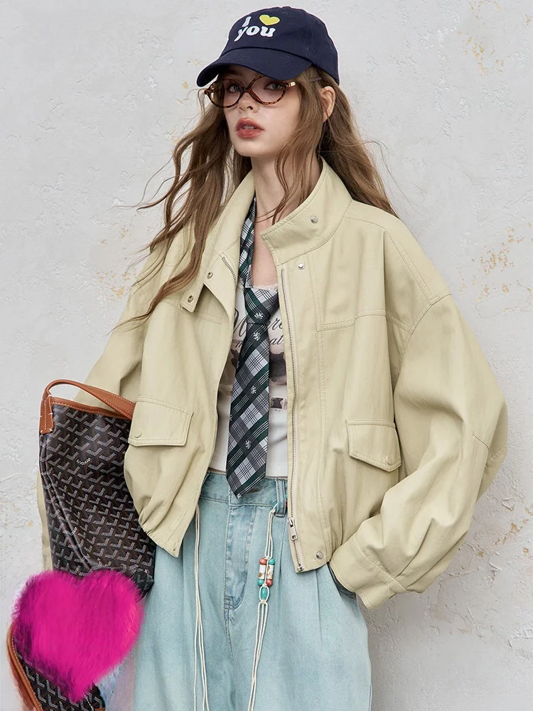 エレオルト PUレザー ジャケット レディース カジュアル ワークウェア フェアリーケチュール センセーション ハイエンド感 ティーンエイジファッション