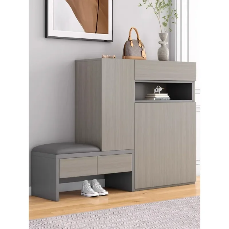 Shoe cabinet, large-capacity foyer at the entrance of the home, entrance cabinet for storage, customized entry into the door