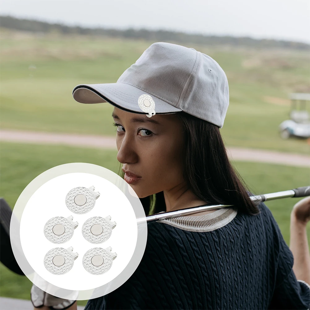 

5pcs Golf Hat Clip Durable Zinc Alloy Portable Decorative Ball Marker Golfs Accessory Lightweight Outdoor Hats
