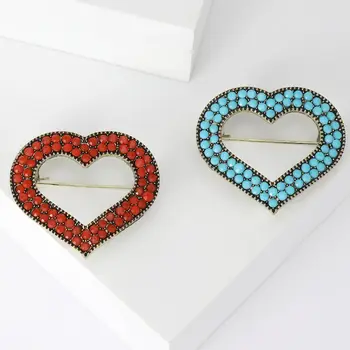 Kamínkové srdíčkové brože pro ženy unisex turecké lásky brože událost párty batoh dekorace oblečení doplňky 10 nejlepší prodej turecké párty dekorace - №5