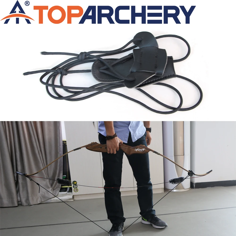 1pc Archery Bow Stringer Install Tool Rope black 155cm for Recurve/Longbow Bow String Installation Auxiliary Rope Accessories