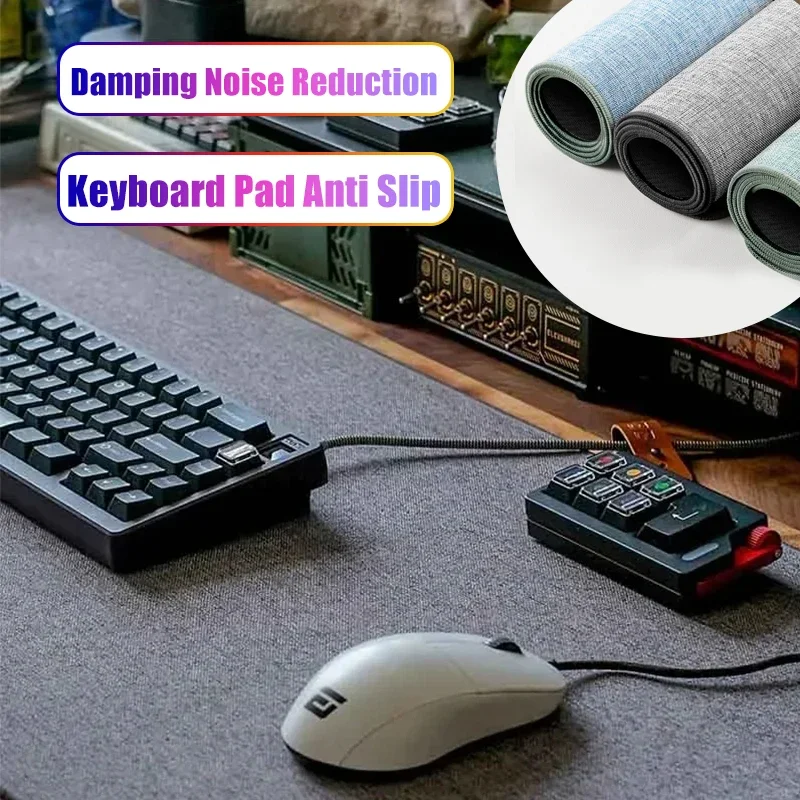 Large Linen  Mouse Pad Home Office Computer Desk Protector Laptop Table Mat Non-slip Keyboard Mice Mat Computer Game Esports