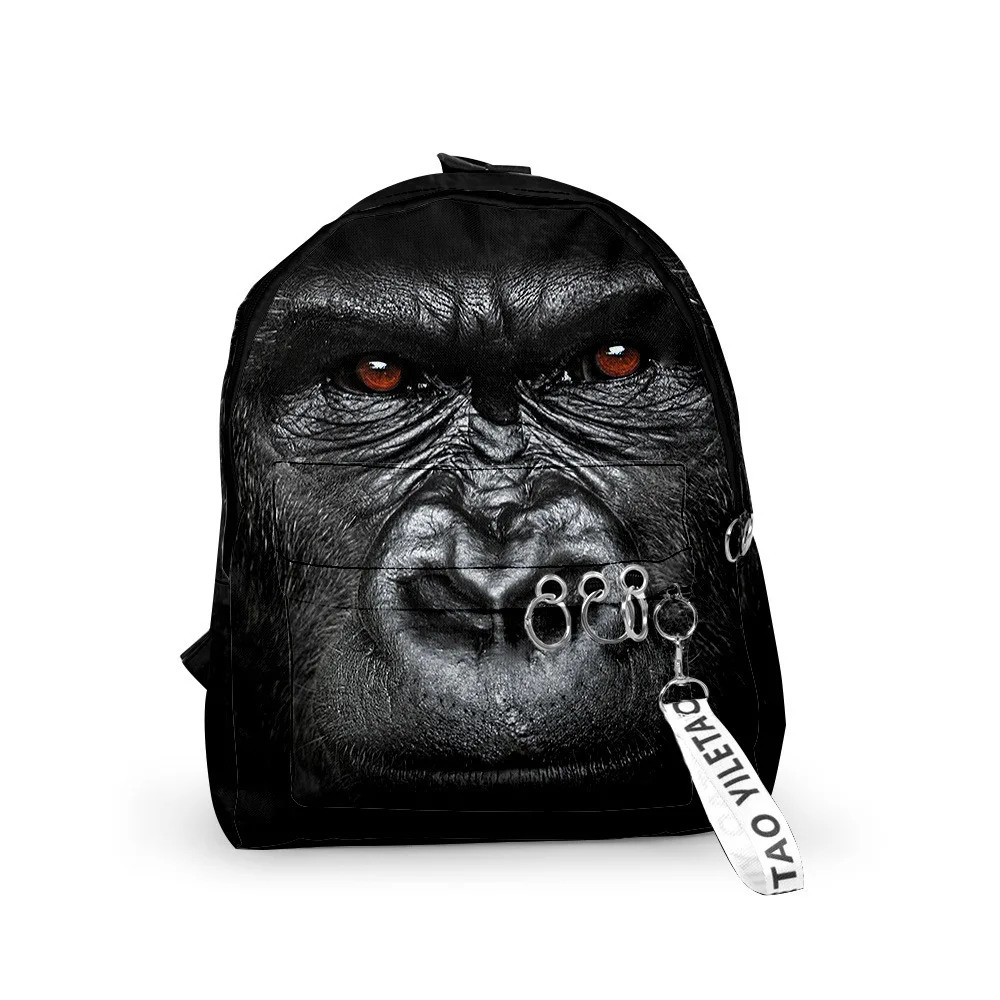 

Модные популярные рюкзаки для ноутбуков Gorilla, школьные сумки для мальчиков и девочек, брелки с 3D принтом, оксфордские водонепроницаемые маленькие рюкзаки